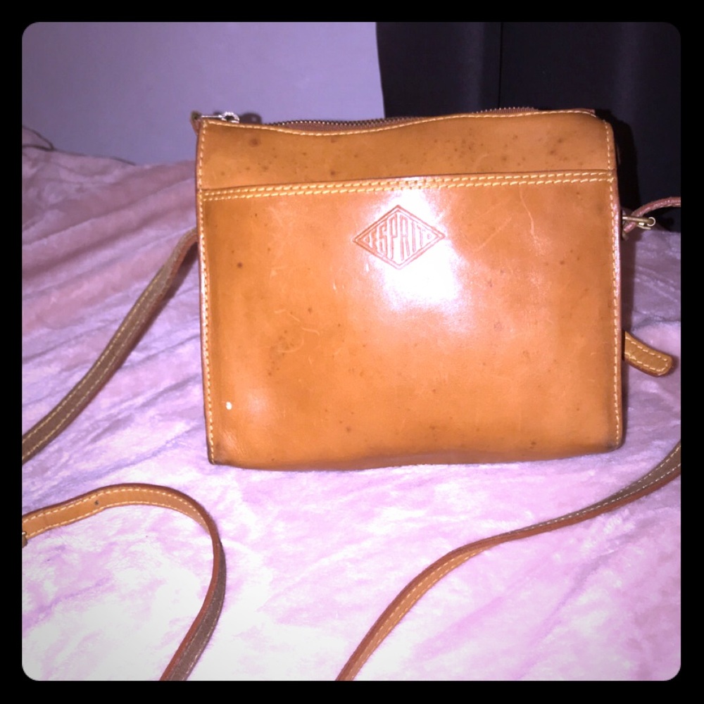 Esprit vintage tan leather cross body bag